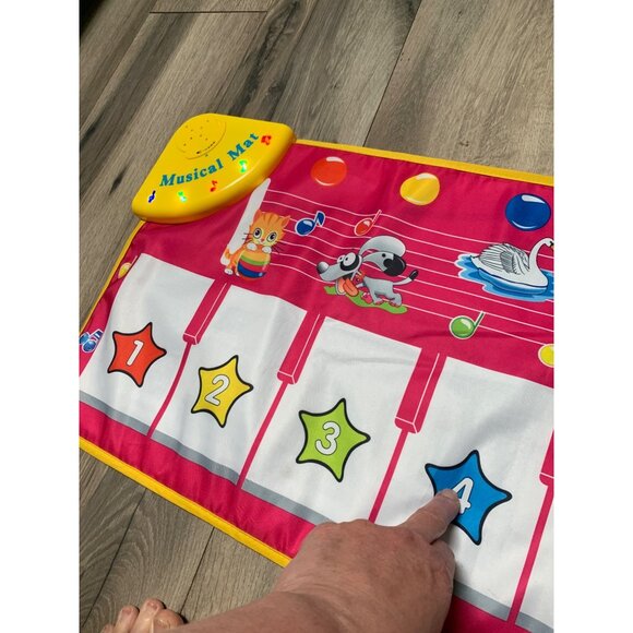 M Sanmersoen Baby Piano Floor Play Mat Musical Dancing 39.5" Animal Touch Play - Picture 5 of 6